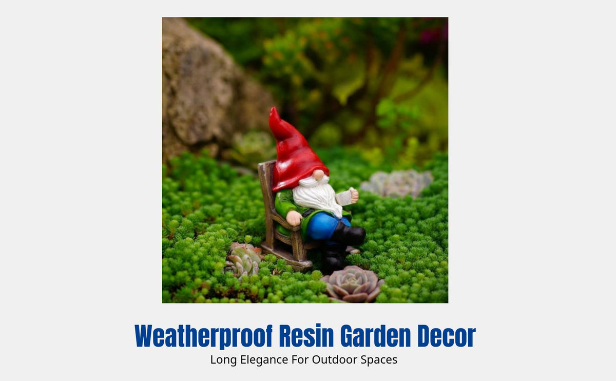 Country Style Resin Garden Gnome, Rocking Chair Dwarf, Yard Decor