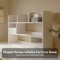 Desk Hutch Space-Saving Countertop shelving unit with Drawer Easy Assembly for Adults