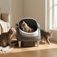 App-Controlled Smart Litter Box with Waste Drawer Electric Self-Cleaning Litter Box Enclosed Pet Supply for Living Room