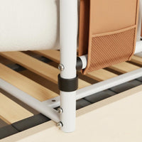 Adjustable Height Stand Assist Bed Handle Drill-No-Drill Installation Bedside Assist Anti-Slip Foam Grip Mobility Aid With Storage Pouch for Disabled