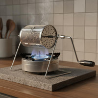 Hand Crank Coffee Roaster Heat Resistant Manual Coffee Bean Roaster Easy Observation Kitchen Tool for Home Roasting
