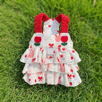 Pet Dress and Cat Dress with Ruffled Tiered Dog Skirt, Thin Strap Dog Dress for Summer, Small Dog Clothes for Outdoor Sun Protection Wear