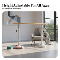Portable Dance Barre Stable Base Freestanding Dance Barre Non-Slip Feet Adjustable Height Practice Bar for Dancers, Beginners, Home Use, Gym