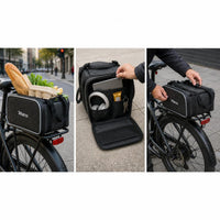 Electric Bicycle Rear Seat Bag with Rain Cover and Charger Storage, Universal Bike Pannier Tail Bag