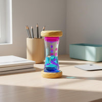 Colorful Wooden Liquid Timer Decorative Liquid Hourglass Calming Wooden Sand Timer Learning Tool
