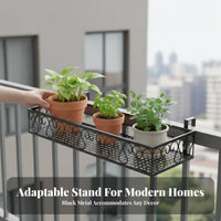 Space-Saving Rectangular Wall-Mounted Planter Basket Easy Installation Hanging Planter Rack Hollowed-perforated Design Plant Stand long-lasting for Gardeners, Home Decorators, Homeowners, Balcony, Windowsill, Living Room, Bedroom
