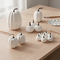 14 Pieces Artificial Pumpkins Reusable Faux Pumpkins Long Faux Pumpkin Set for Mantel Decor