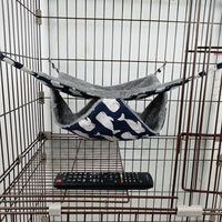Double Layer Small Animal Hammocks for Cage, 35cm Square Rat Hammock, Thermal Cartoon Hanging Bed for Ferret, Chinchilla and Sugar Glider
