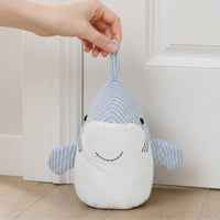 Cute Shark Door Stopper Cartoon Textile Door Stopper Soft Weighted Doorstop Printed Face for Anti-Slam