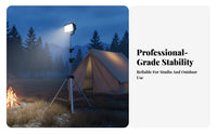 Foldable Design Telescopic Light Stand Sturdy Metal Construction Portable Work Light Stand Adjustable Photography Tripod for Street Vendors, Live Streamers, Content Creators, Night Market, Outdoor, On Location