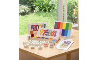 Hands-on Wooden Math Toy Child-Led Wooden Toy with Cards Colorful Number Blocks Preschool for Tabletop, Home Study