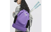 Multi-Use Badminton Bag Backpack Lightweight Shoe Compartment Backpack Large Capacity Gym Drawstring Bag Carry Handles for Swimming
