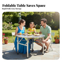 Foldable Design Portable Meal Stand Space-Saving Folding Table Rust-Resistant Household Furniture Multi-Purpose for Restaurant Owners, Event Planners, Dining Room, Banquet Hall, Indoor, Parties