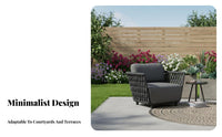 Waterresistant 4-Piece Woven Sofa set sun-resistant Outdoor Furnishing Water-Resistant Patio Set All-Weather for Hotel Owners, Entertainers, Garden, Terrace, rearyard, waterside