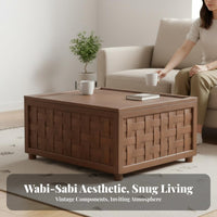 Rustic Zen Design Cylindrical Storage Table Vintage visual & aesthetic Nightstand Space-Saving Home Furnishing Multi-Functional for Apartment Dwellers, homeowners, Living Room, Small areas, Homestay, Bedroom