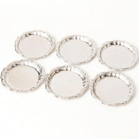 6 Pieces Coaster with Raised boarder Polished Metal Cup Tray Heat Resistant Coasters for Tabletop, Dining Beverage Presentation, Home Entertaining