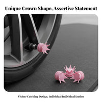 4 Pieces Crown Valve Cap Universal Fit Crown Tire Valve Lids Protect Ed for Vehicle Enthusiasts, Truck Drivers, Auto Detailing, Cycle Wheels