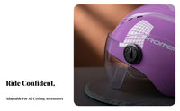 Electric Bike Half Helmet Sun Protection Pedal-Powered Cycle Helmet with Visor Safeguarding Headwear Breathable Shock Resistant