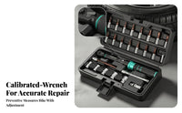 25 Pieces 2.5-30 Nm 25-Piece Cycle Force Wrench Kit Mini Bike Force Wrench Kit Molded Compartments Repair Tool Metal Sockets