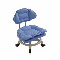 Cushi Single D Caster Stool with Backrest 360-Degree Swivel for Living Room