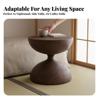 Wabi-Sabi Design Bedside Stand Japanese design Log-Shaped End Table Vintage Inspired Accent Stool Rustic Aesthetic for Interior Designers, Gift Givers, Living Room, Bedroom, Entryway, Balcony