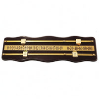 Wood-Finish Billiards Scoring Board Gold-Colored Cue Sports Score Board Decorative Billiard Score Keeper Sliding Markers for Pool Hall