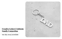 MOM DAD Keychain Parent Appreciation Day Gift Letter Zinc Alloy Alphabet Letter for Parents, Bag Decoration