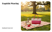 Pfinalic Woven Tote adaptable Handled Tote container Sturdy for Bathroom, Homemakers