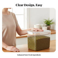Moisture-Proof Stackable Grain Container Large Capacity Stackable Dry Food Canister Locking Lids for Countertop