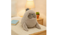 Soft Soft Toy Seal Huggable Seal Stuffed Animal Fuzzy Stuffed Sea Animal 35 Cm for Children, Toddlers, Baby, Bedtime, Nursery, Sofa