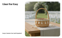 Handmade Wedding Flower Girl Basket Elegant Design Flower Girl Basket Lightweight Raised Bottom for Brides