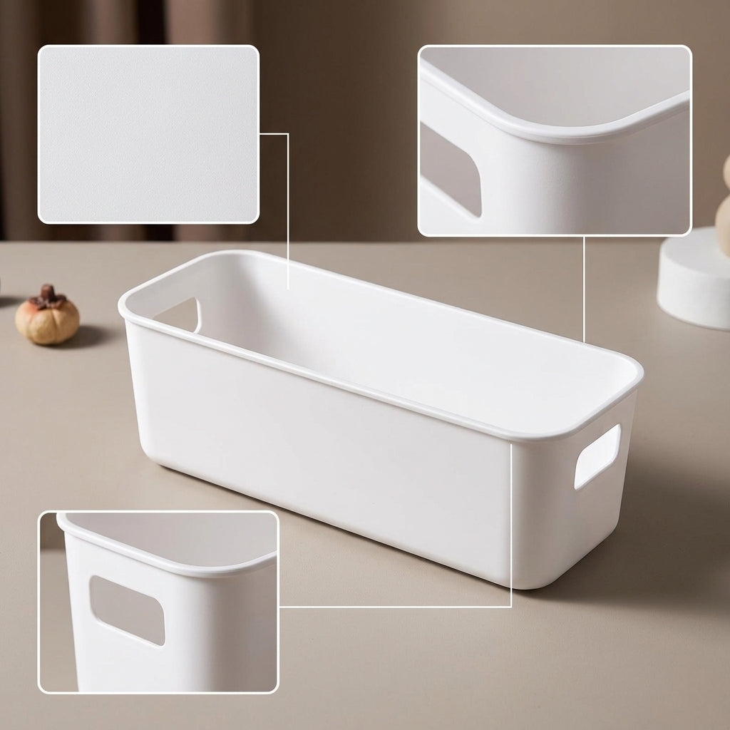 Desktop Storage Box for Snacks, Sundries, Socks, Cosmetics - Rectangular Drawer Organizer for Kitchen and Living Room