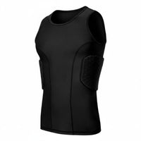 Basketball Shielded Vest Shock Absorbing Padded Compression Breathable EVA Padded Tank Top Training