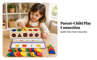 Geometric Shapes Educational Shape Sorting Box Natural Finish Wooden Shape Sorter Tabletop Color Sorting Toy Educational for Children