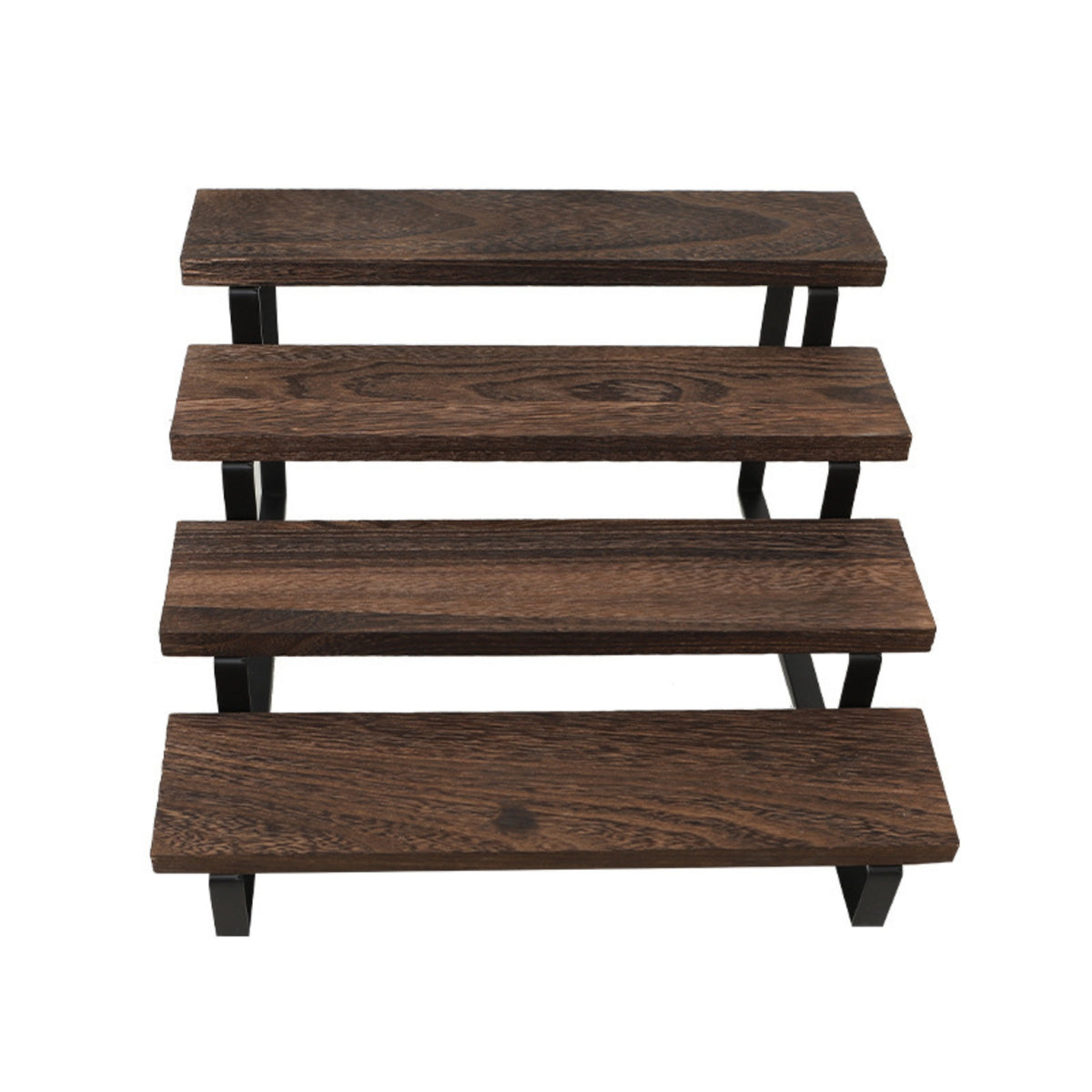 Desktop Storage Rack 4-Tier Stepped Display Rack Tiered Display Stand Metal Shelving Unit Slimline for Bakers, Countertop