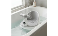 Ergonomic Backrest Temperature Sensing Bath Stool Drainage Holes Infant Bathtub Circle for Infants