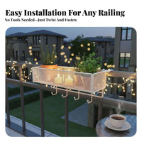 Adjustable Railing Planter Shelf tool-free Installation Hanging Railing Planter