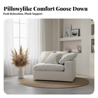 FluffyLike Comfort plump Straight Sofa Japanese minimalist aesthetic stylistic Modern Plush Sofa exceptionally soft Couch feather-filled-Filled seat pads for Apartment Dorganic simplicityllers, residents, Interior Design lovers, Lounge Area, Home, Bedroom