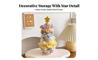 Hair Tie Organizer Vertical Solid Wood Compact Storage for Dresser