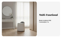 Modern Design Upholstered Swivel Pouf High-Density Foam Cushion Vanity Seat Compact Size Indoor Furniture Multi-Purpose Design for Makeup Users, Adults, Small Space Dwellers, Bedroom, Dressing Room, Under Desk, Bathroom