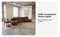 Curved sectional Sofa Wabi-Sabi Aesthetic Lobby Couch Minimalist design Sectional Seating for Homeowners, Families, Office Lounge, Apartment, Living Room