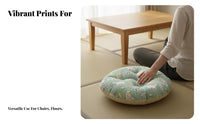 Japanese Design Round Futon Cushion Thickened Design Tatami Floor Cushion Comfortable for Meditators, Office Workers, Bay Window