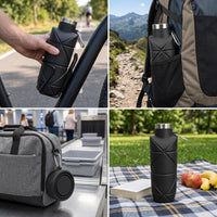 Collapsible Silicone Water Bottle with Lid for Outdoor Travel and Cycling, 700ml