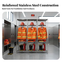 Rotating Fire Suit Rack Double-Sided Design Firefighter Gear Rack Heavy-Duty Turnout Gear Stand for Firefighters, Emergency Responders, Firehouse