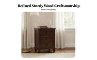 US-inspired and design typeDrawer Nightstand Sturdy Construction 3-Drawer Bedside Cabinet Spacious surface Bedroom Furniture Easy Assembly for homeowners, Apartment Dwellers, Students, Small areas, Guest Room, Office