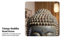 Distressed Finish Buddha Head Statue Serene Design Thai Design Buddha Bust Handmade Zen Decor Statue Spiritual Gift for Meditation Practiti a Rs, Home Decorators, Restaurant, Tea Room, Entrance, Office