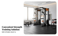 Guided Machine Workout Rack Combo Heavy-Duty Steel Frame Squat and Bench Press Rack Smooth Pulley System Multi-Functional Guided Machine