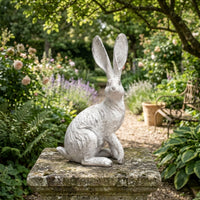 Rabbit Figurine Resin Rabbit Statue with Textured Surface Bunny Statue Weathered Bunny Decor Rustic for Decorators, Tabletop