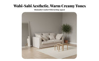 Space-Saving Settee Removable and cleanable Cover plump Two-Seater Sofa Wabi-Sabi Aesthetic Living Room Seating for Homeowners, Lounge Area, Bedroom, awayice