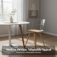 Nordic aesthetic Wood Frame Clear Chair Transparent Design Dining Seat With Armrests Household Furniture Designer Inspired for Interior Designers, Restaurant Owners, Kitchen, Living Room, Home Office, Special Events